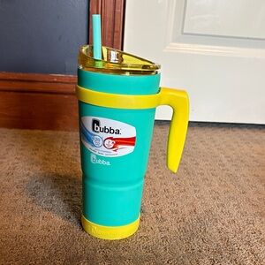 Bubba Aqua and Yellow Insulated Travel Mug